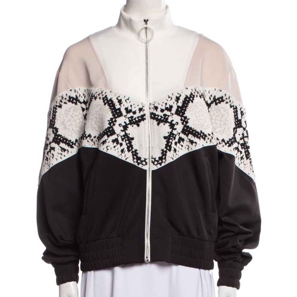 Maje Black and White Bomber Jacket
